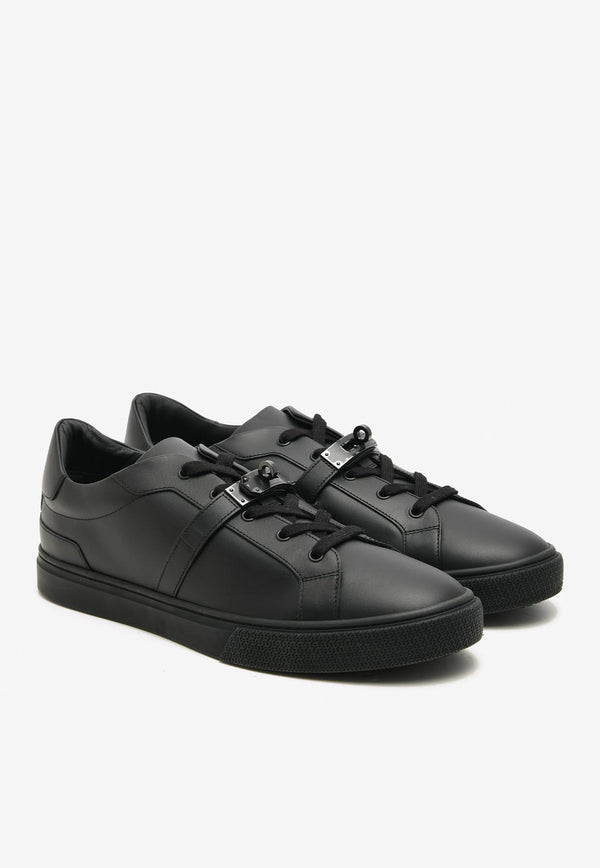 Hermès Day Monochrome Kelly Buckle Sneakers in Noir Calfskin