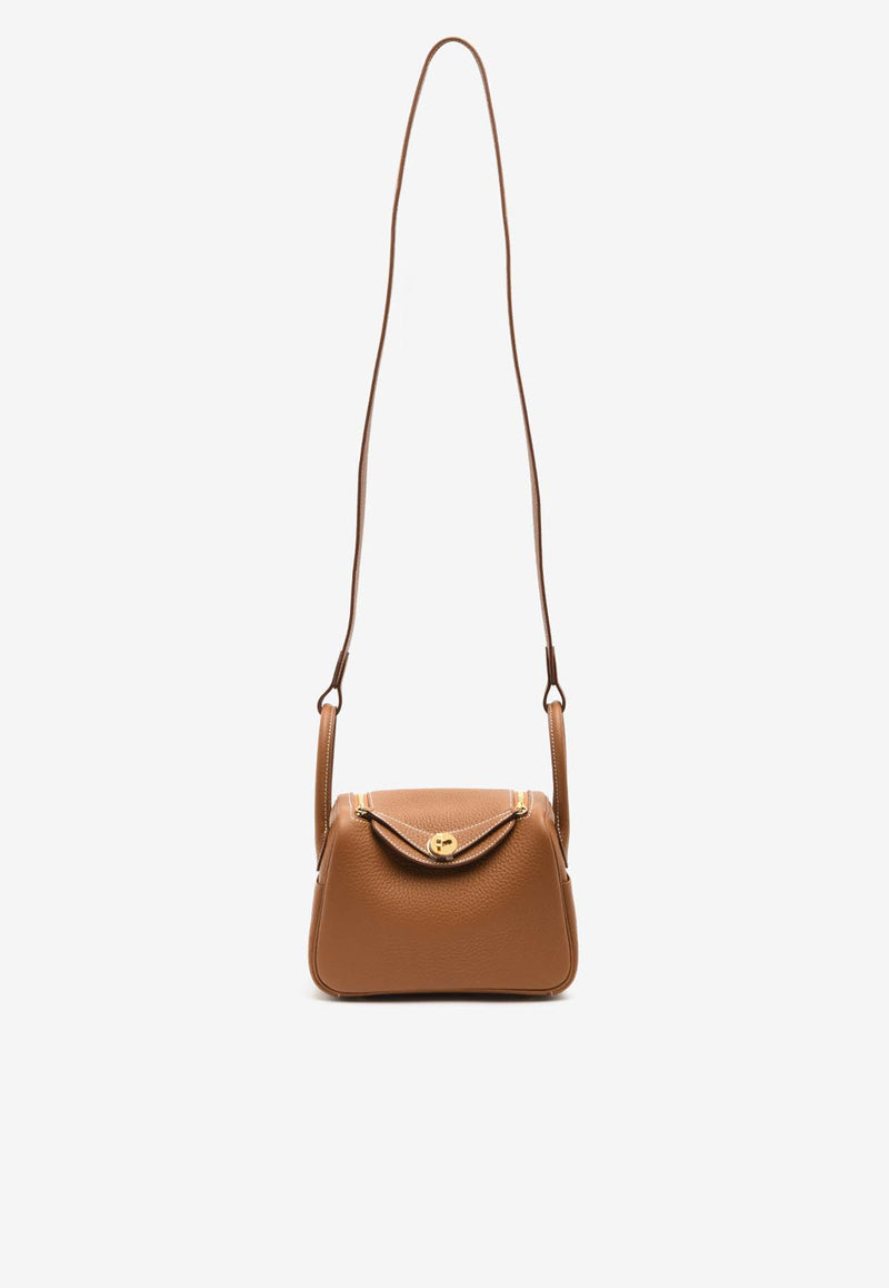 Hermès Mini Lindy 20 in Gold Clemence Leather with Gold Hardware