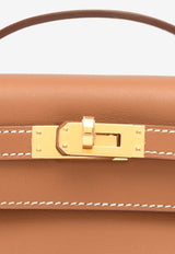 Hermès Kelly Pochette Clutch Bag in Gold Swift Leather with Gold Hardware