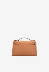 Hermès Kelly Pochette Clutch Bag in Gold Swift Leather with Gold Hardware