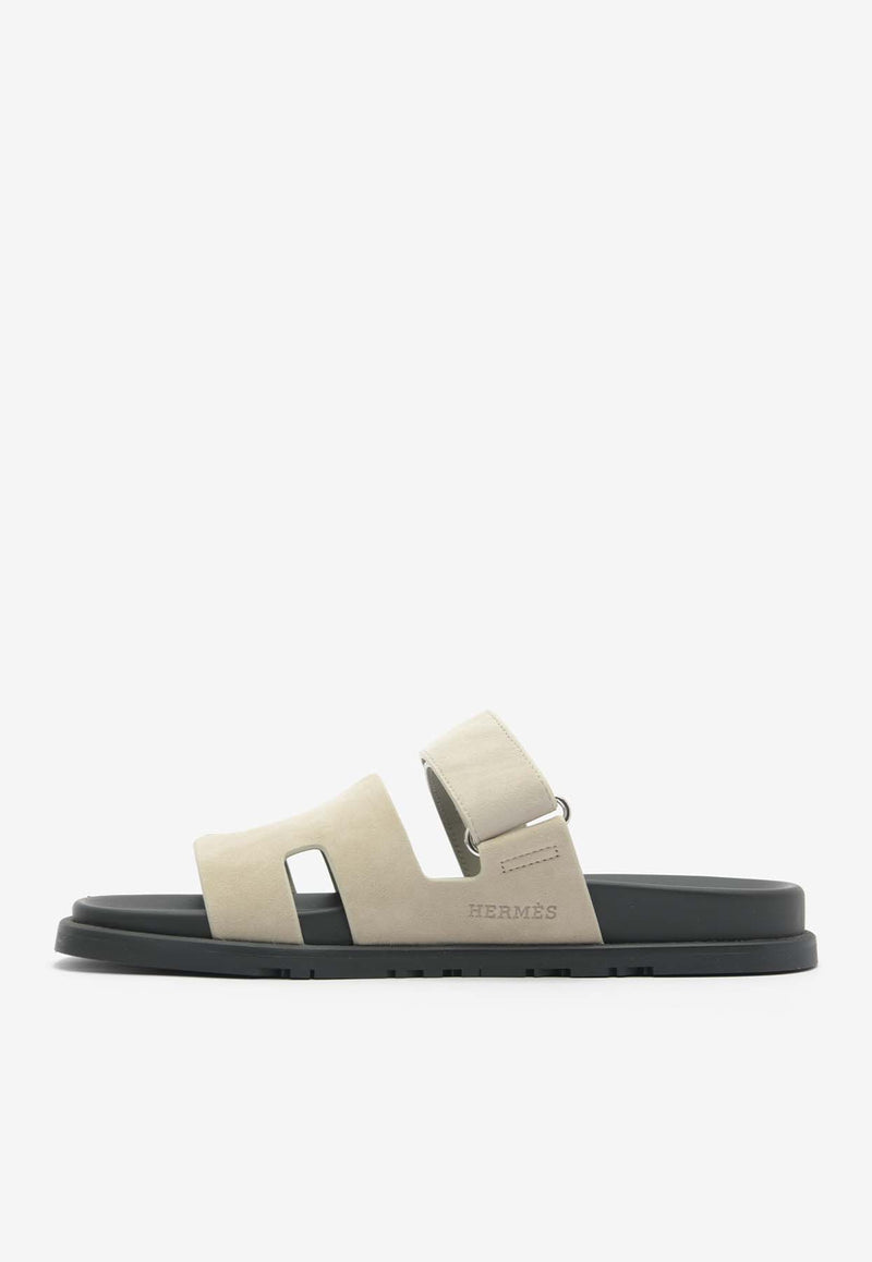 Hermès Chypre Sandals in Beige Esquise Suede