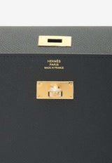 Kelly To Go Wallet in Black Epsom Leather in Gold Hardware
