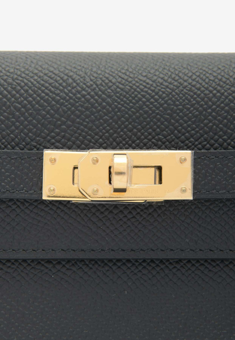 Hermès Kelly To Go Wallet in Black Epsom Leather in Gold Hardware