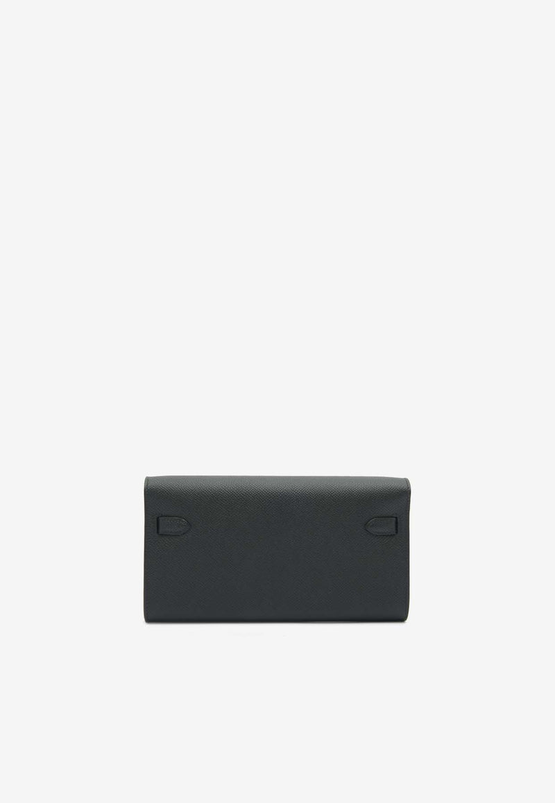 Hermès Kelly To Go Wallet in Black Epsom Leather in Gold Hardware
