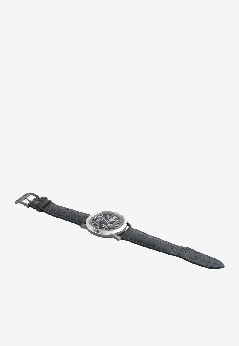 Slim d'Hermes Squelette Lune Graphite Matte Alligator Strap - 39.5 mm