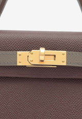 Hermès Mini Kelly HSS 20 in Bordeaux and Gris Etain Epsom with Gold Hardware