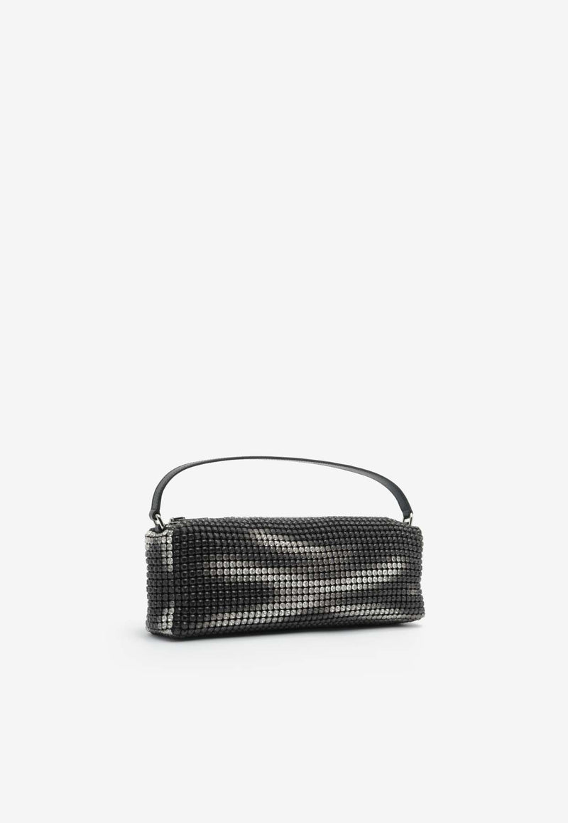 Alexander Wang Heiress Flex Embellished Shoulder Bag Black 20124P02MBLACK