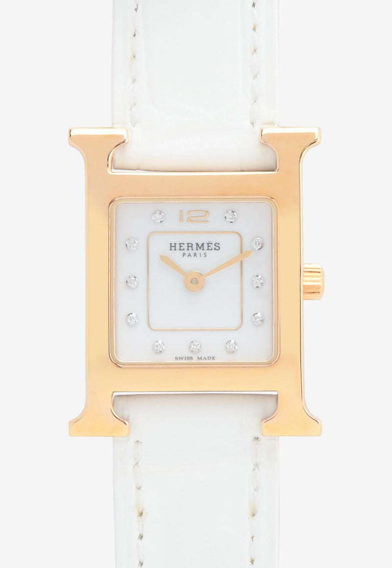 Small Heure H 25mm Watch in Chantilly Matte Alligator Single Tour Strap