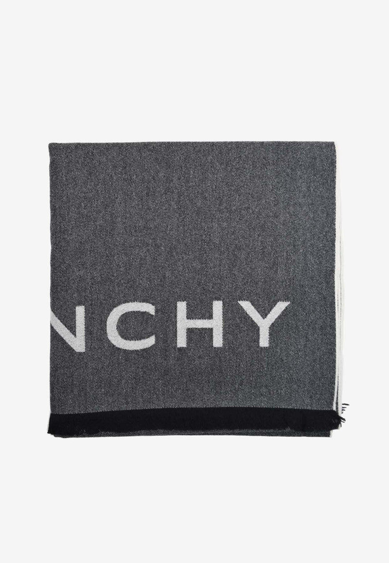 Givenchy Logo Wool and Silk Scarf GW7020J57785GREY