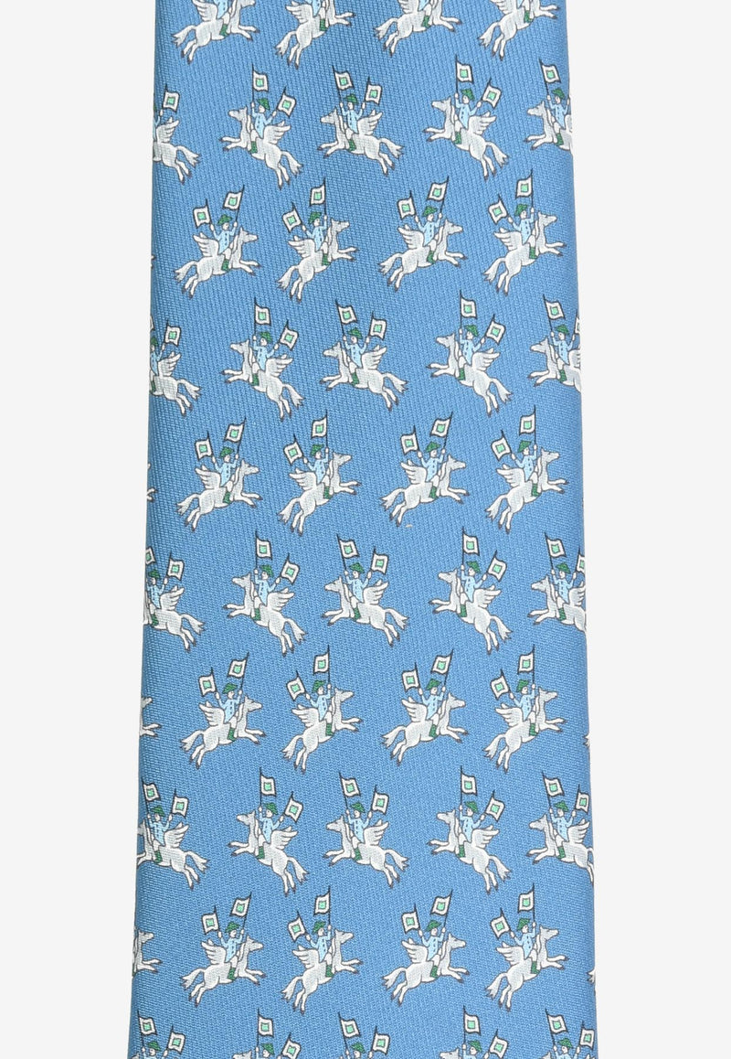 Sur les Toits d'Hermes Silk Tie