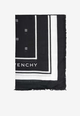 Givenchy Plumetis Logo Scarf Black GW1414SS1891BLACK/WHITE