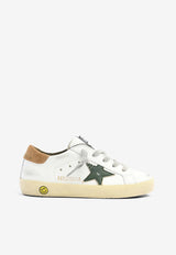 Golden Goose DB Kids Kids Super-Star Leather Sneakers with Suede Heel GYF00101.F004806.82383WHITE MULTI