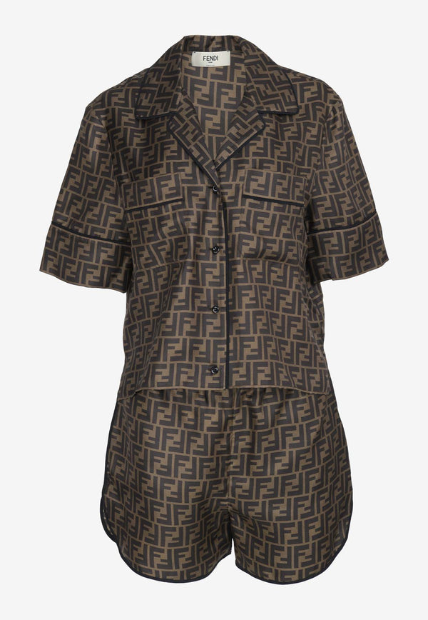 Fendi FF Pattern Silk Pajama Set