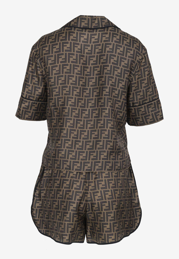 Fendi FF Pattern Silk Pajama Set