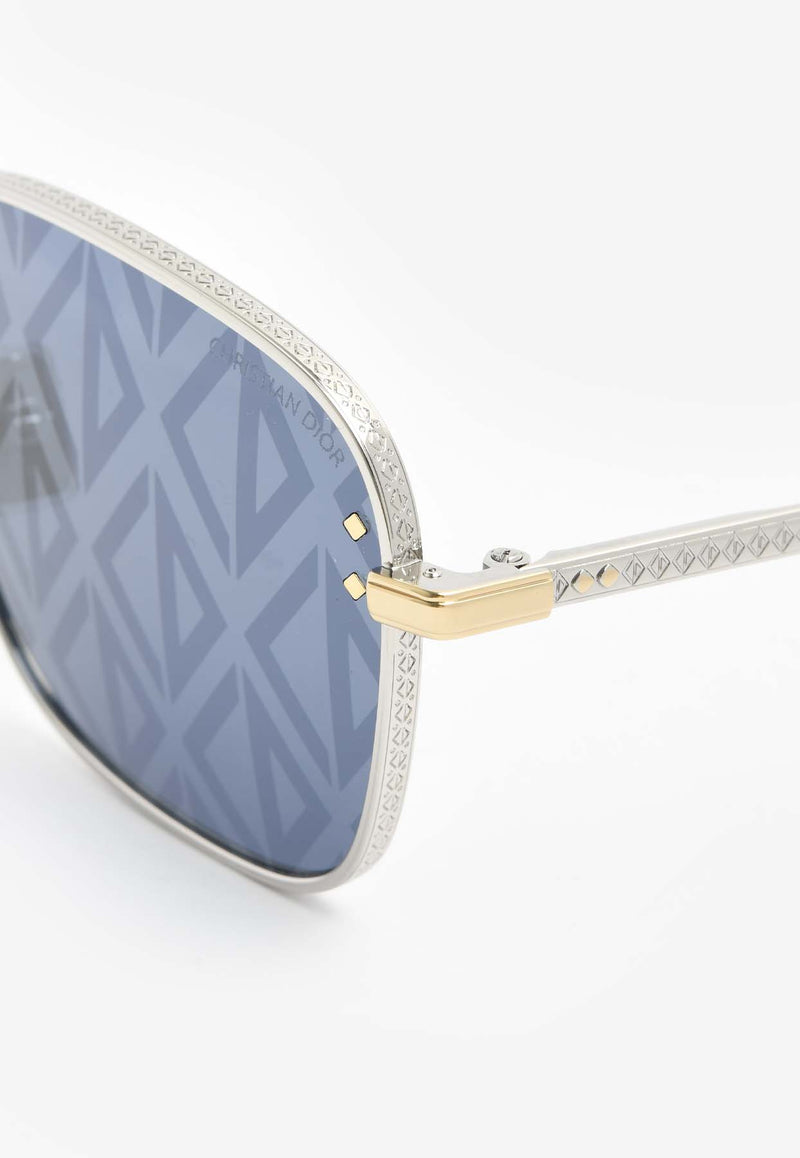 Dior Homme CD Diamond Motif Square Sunglasses DM40091U-5516XBLUE