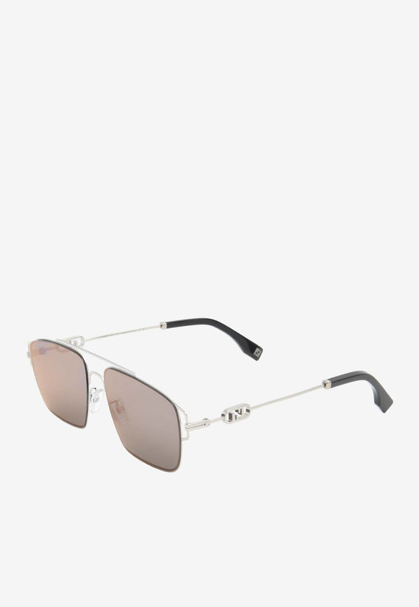Fendi O'Lock Square Sunglasses FE40090U-5616USILVER