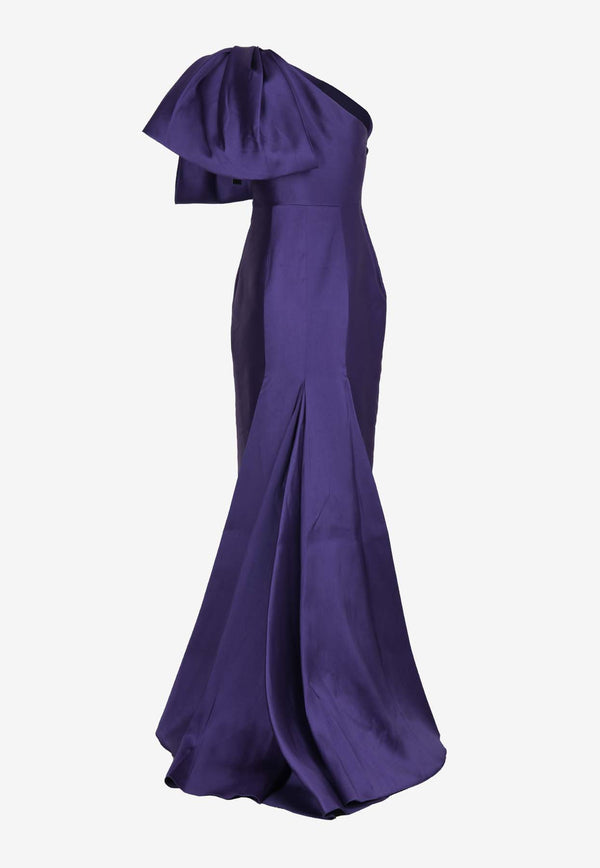 Solace London Priya One-Shoulder Maxi Dress Purple OS40011PURPLE