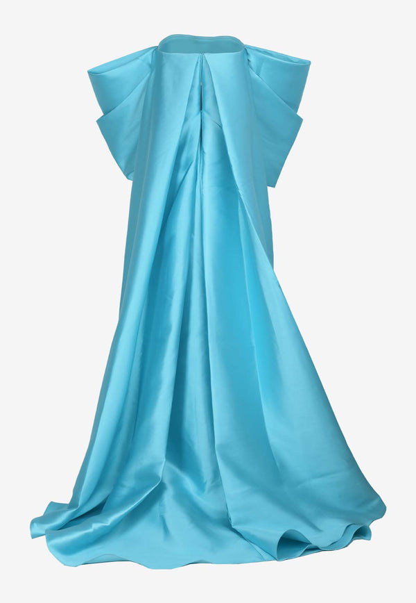 Solace London Kyla Off-Shoulder Maxi Dress Cyan OS37001CYAN