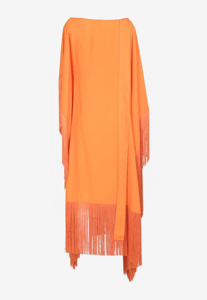 Taller Marmo Tevere Fringed Kaftan Dress Orange TM_PF2424_255ORANGE