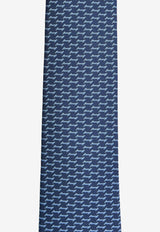 Hermès Landing H Silk Tie Marine