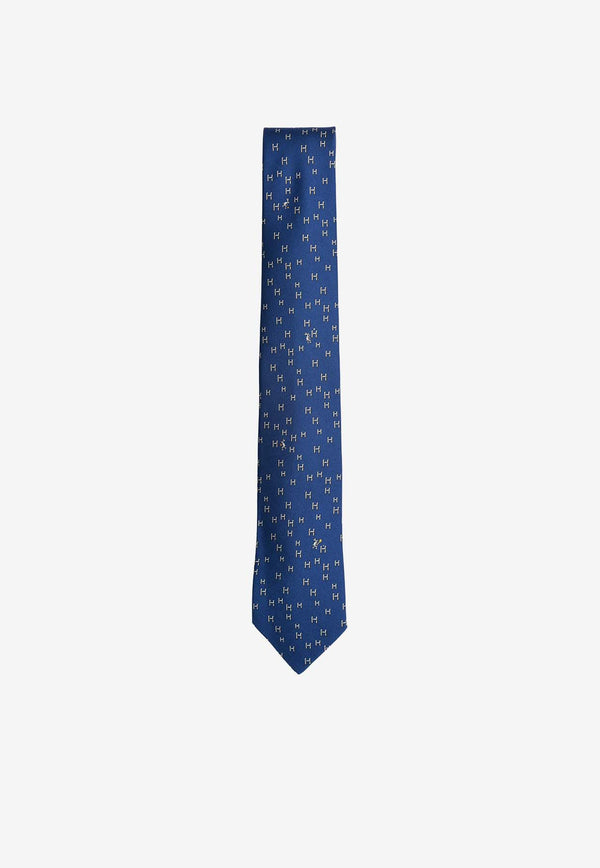 Hermès H Lapin Silk Twill Tie