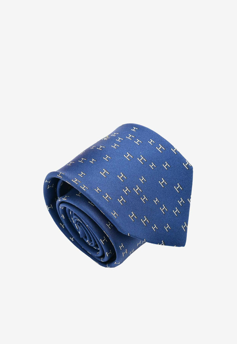 Hermès H Lapin Silk Twill Tie