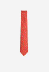 Hermès H Lapin Silk Twill Tie Rouge