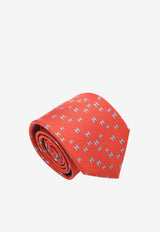 Hermès H Lapin Silk Twill Tie Rouge