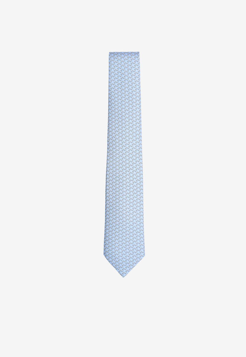 Hermès Landing H Silk Tie Ciel