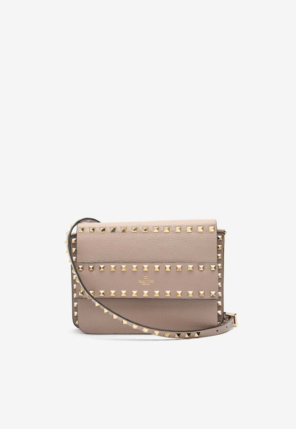 Valentino Small Rockstud Crossbody Bags in Grained Leather Taupe 2W2B0E86VSFTAUPE