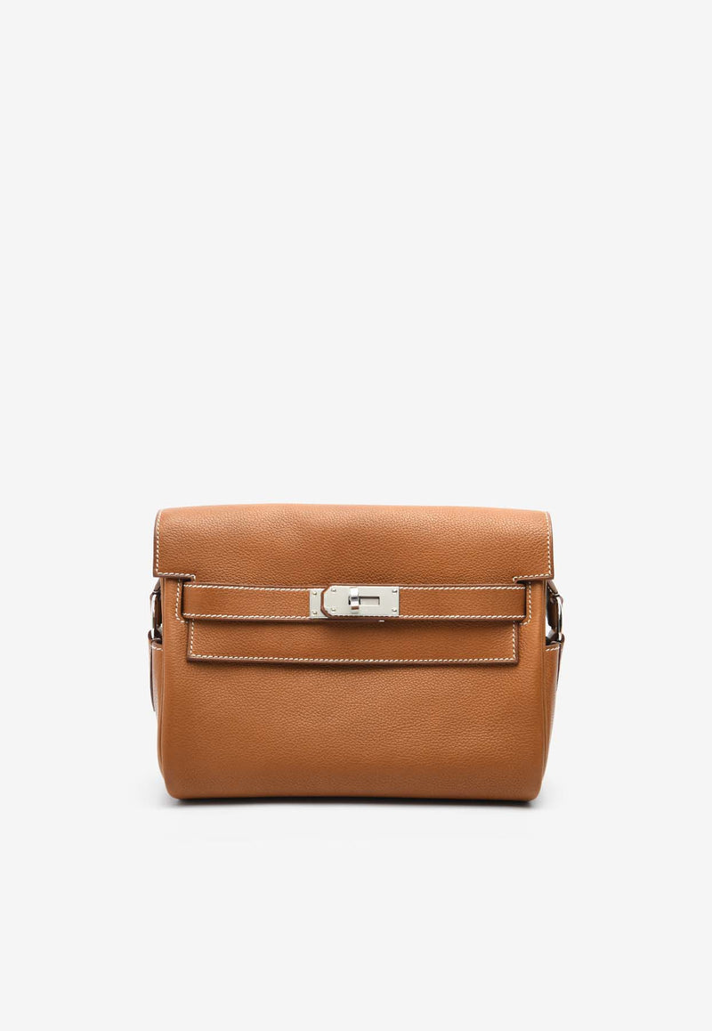 Hermès Kelly Messenger PM in Fauve Barenia Leather with Palladium Hardware