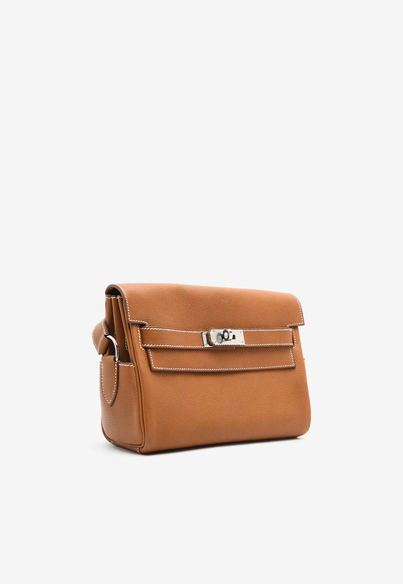 Hermès Kelly Messenger PM in Fauve Barenia Leather with Palladium Hardware