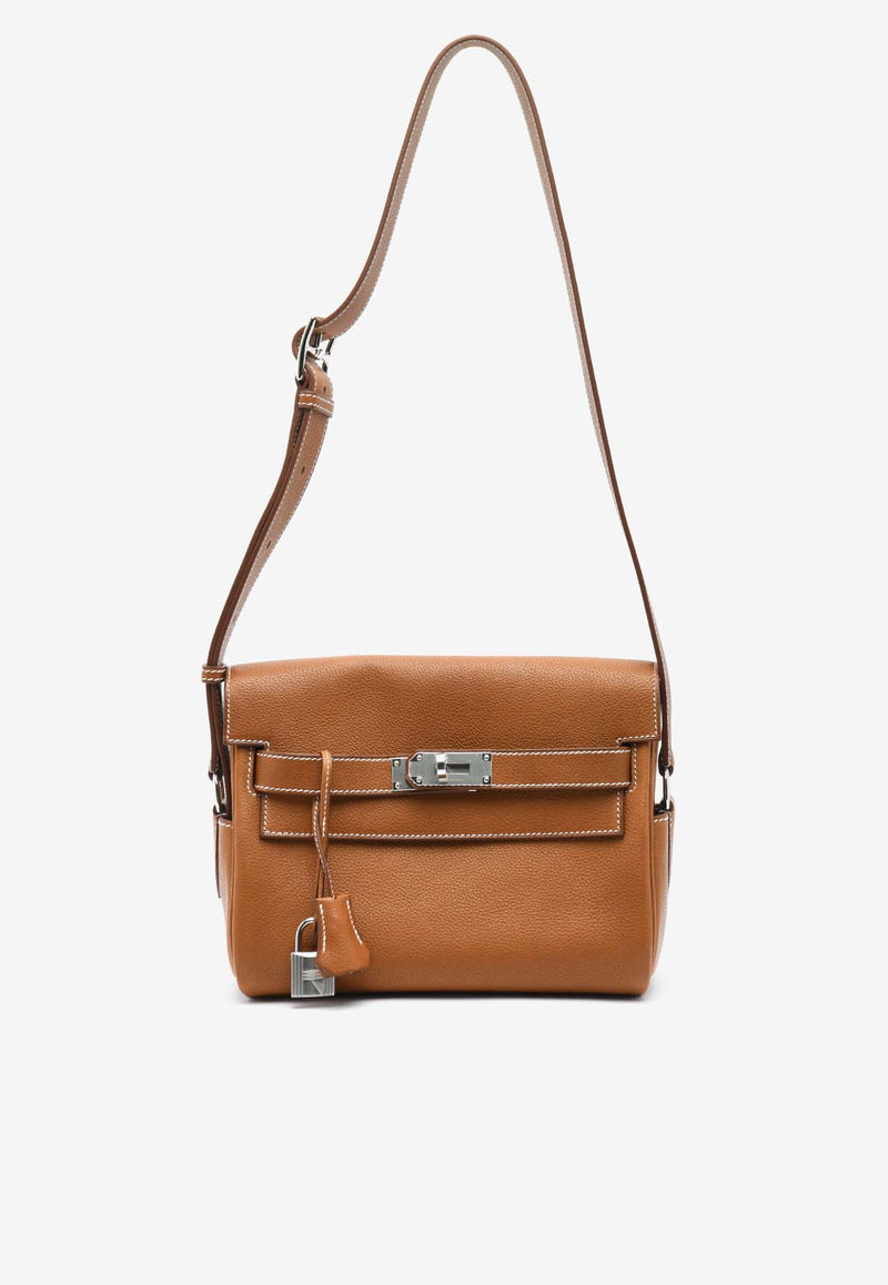 Hermès Kelly Messenger PM in Fauve Barenia Leather with Palladium Hardware