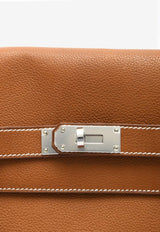 Hermès Kelly Messenger PM in Fauve Barenia Leather with Palladium Hardware