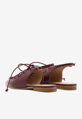 Malone Souliers Alia 10 Pointed Flats in Leather Bordeaux