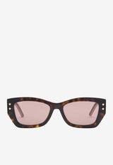 Dior DiorPacific Rectangular Sunglasses Brown CD40113U@5352S#BROWN MULTI