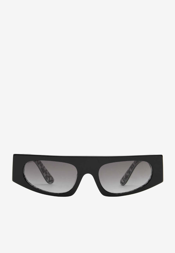 Dolce & Gabbana DG Logo Rectangular Sunglasses 0DG441133898GBLACK/WHITE
