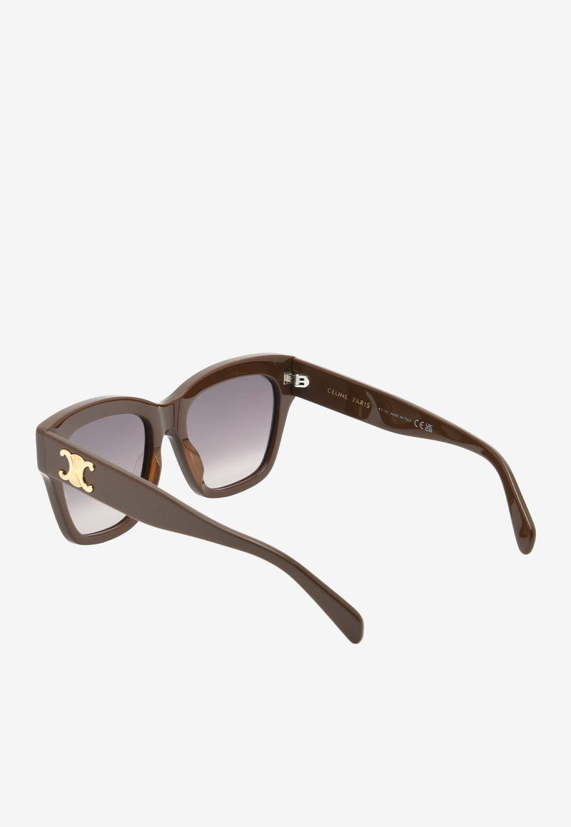 Celine Triomphe Square Sunglasses Gray CL40253IBROWN MULTI