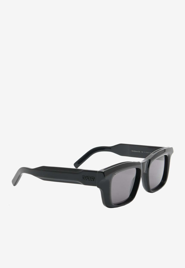 Dior Homme DiorXplorer Square Sunglasses Gray DM40141I5101ABLACK