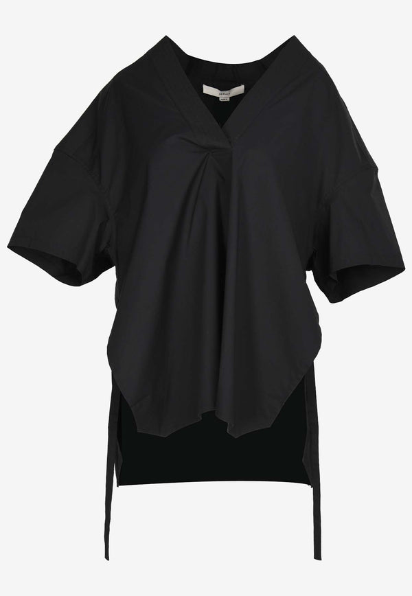 REMAIN V-neck Asymmetric Blouse Black 501934100BLACK