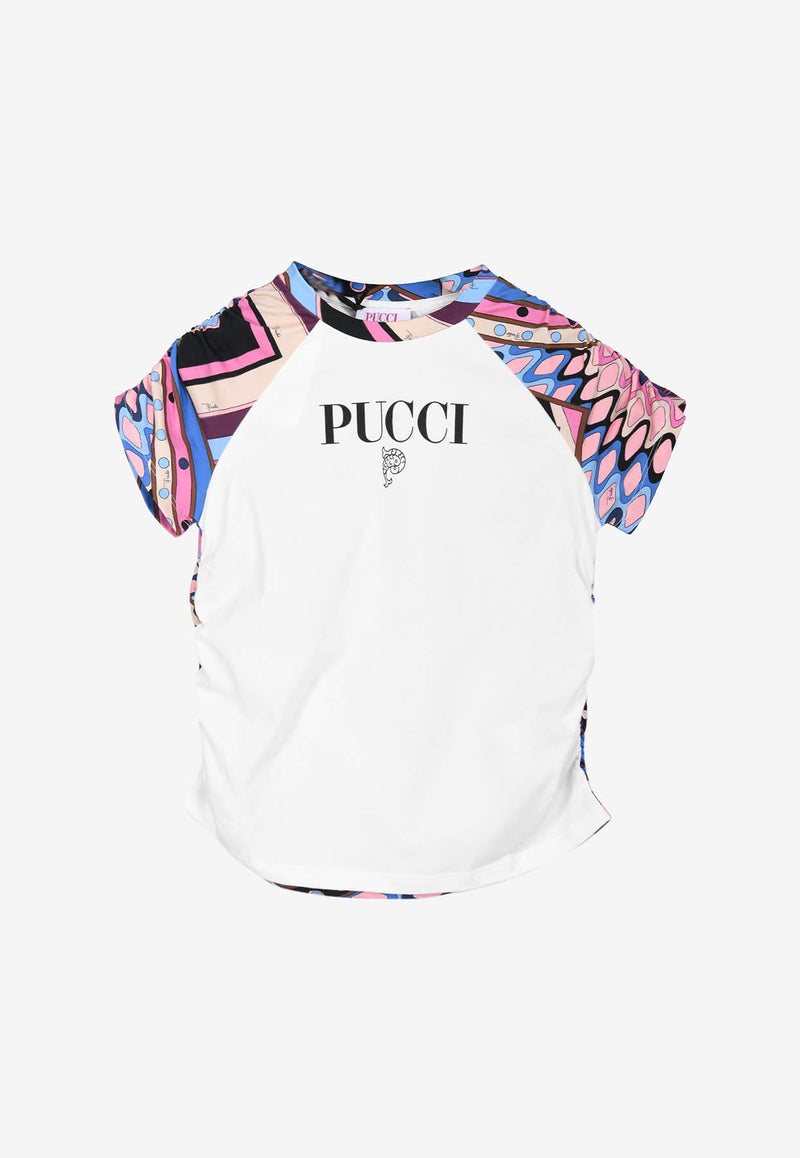 Emilio Pucci Junior Girls Printed Logo T-shirts Multicolor PV8A71-J0433MULTICOLOUR