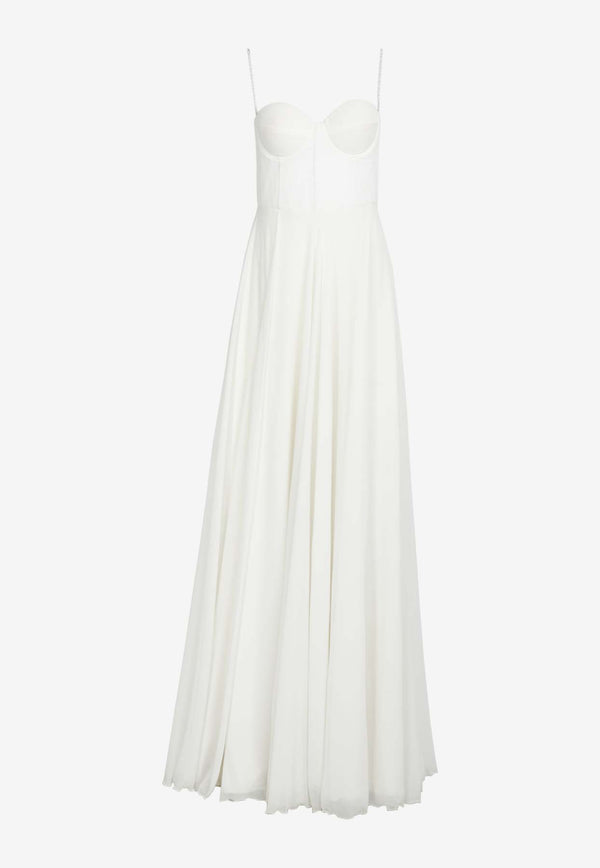 Zeena Zaki Bustier Chiffon Gown White FW22/23-15-WHTWHITE