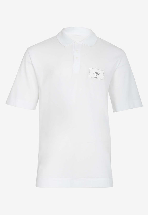 Fendi Logo Patch Polo T-shirt FY1131-A9RP-F0WA0WHITE