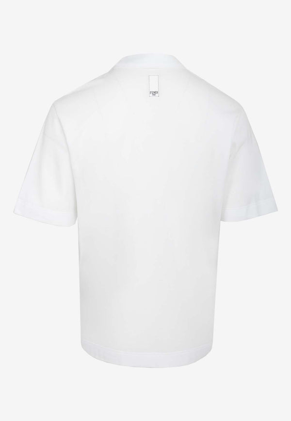 Fendi Logo Patch Polo T-shirt FY1131-A9RP-F0WA0WHITE