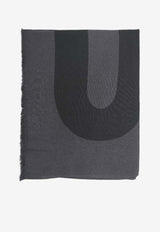 Moschino Maxi Logo Wool Scarf Gray 50118GREY