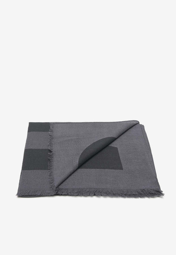 Moschino Maxi Logo Wool Scarf Gray 50118GREY