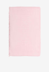 Moschino Logo Jacquard Fringed Scarf Pink 3232LIGHT PINK