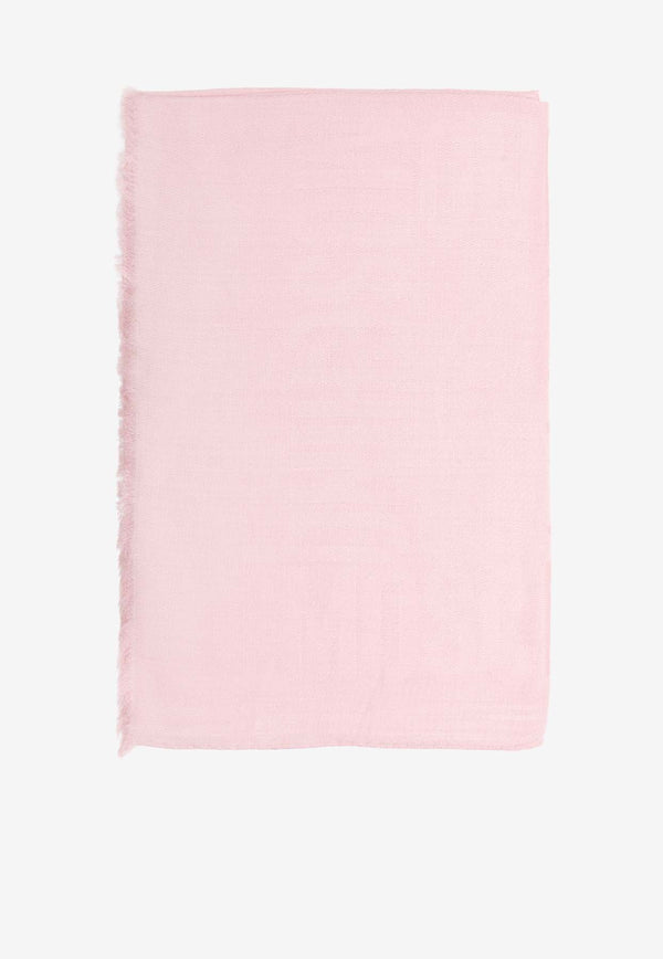 Moschino Logo Jacquard Fringed Scarf Pink 3232LIGHT PINK