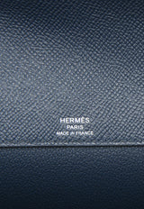 Kelly Depeches 25 Pouch in Bleu Abysse Epsom with Palladium Hardware