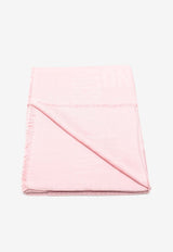 Moschino Logo Jacquard Fringed Scarf Pink 3232LIGHT PINK